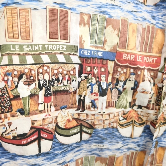 Reyn Spooner Collection Guy Buffet French Town Boats European Men's Shirt Large‎ - Picture 7 of 9